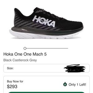 Hoka One One Mach 5 Black and Gray Shoes